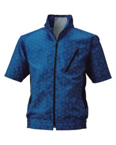 เครื่องปรับอากาศ Fujin เสื้อแจ็คเก็ตแขนสั้น Kikagaku สีกรมท่า ขนาด 4L