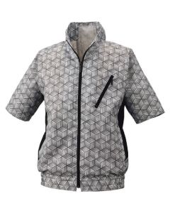 เครื่องปรับอากาศ Fujin เสื้อผ้าแจ็คเก็ตแขนสั้น Kikagaku เงินขนาด 4L