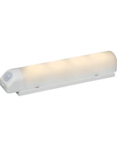 ไฟเซ็นเซอร์ LED ภายในอาคารที่ทำงานด้วยแบตเตอรี่ สีขาว ชนิดติดผนัง หลอดไฟสี