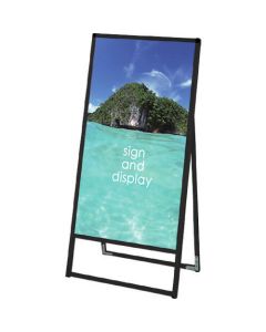 ป้ายตั้งพื้นสีดำ Varius ป้ายอลูมิเนียมคอมโพสิต ชนิดบอร์ด 600 x 1200 หน้าเดียว
