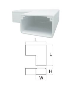 ฝาครอบป้องกันสายไฟเรซิน N ท่อโค้งด้านข้างสีขาว W = 40
