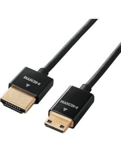 สาย HDMI มินิแบบบาง รองรับอีเธอร์เน็ต ยาว 1.5 ม. สีดำ