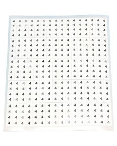 ป้ายเคเบิล "4" 10 ชิ้น (แผ่นละ 80 ชิ้น)