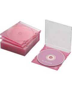 กล่องพลาสติกใส CD/DVD/Blu-ray สีชมพู 10 ชิ้น