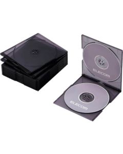 กล่องพลาสติกแบบบาง CD/DVD/Blu-ray 2 ชิ้น สีดำ รวม 10 ชิ้น