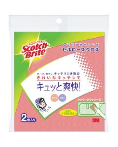สก๊อตไบร์ท ผ้าใยเซลลูโลส สีชมพู/ฟ้า อย่างละ 1 ผืน