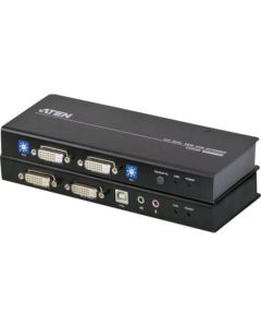 USB DVI Dual View Cat 5 KVM Extender 1อัน