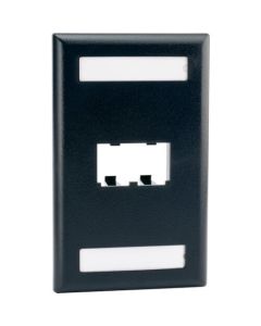 Mini-Com Classic Series Faceplates with Label and Label Cover-Black 1อัน