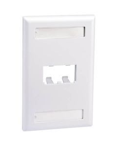 Mini-Com Classic Series Faceplates with Label and Label Cover-White 1อัน