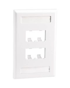 Mini-Com Classic Series Faceplates with Label and Label Cover-White 1อัน