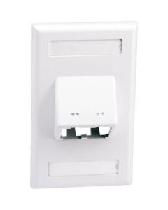 Mini-Com Classic Series Sloped Faceplates with Label and Label Cover-White 10อัน