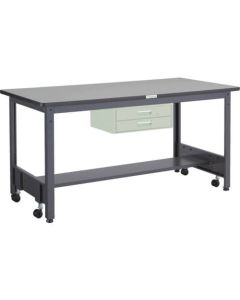 Workbench with Free Casters c/w 2 Drawer