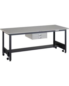 Workbenches with Free Casters c/w 2 Slim Drawers 1อัน