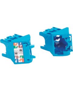 ฝาปิดซ้ายและขวา 45 องศาสำหรับ Mini-Com UTP TX-6A แจ็คโมดูลาร์ สีน้ำเงิน 10 ชิ้น CJLR CAPBU-X