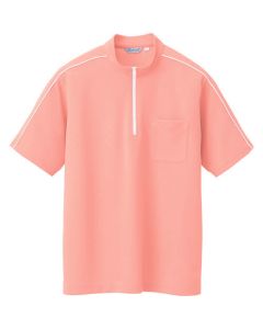เสื้อเชิ้ตซิปแห้งเร็วแขนสั้น (unisex) สีชมพู 7
