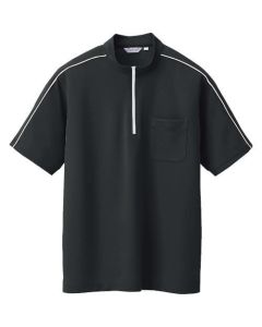 เสื้อซิปแห้งเร็วแขนสั้น (unisex) สีดำ LL