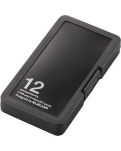 Memory card case/with index card/for 6 SD + 6 MicroSD/Black 1อัน