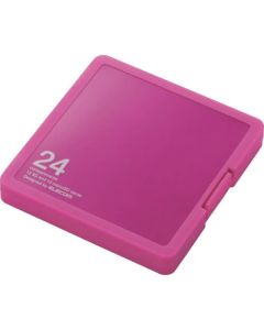 กล่องใส่การ์ดหน่วยความจำใส่การ์ด SD ได้ 12 ใบ + การ์ด microSD 12 ใบ สีชมพู