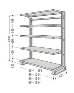 ส่วนขยายคานยื่นแบบเดี่ยว 1 สถานี W1904D570H1800F3