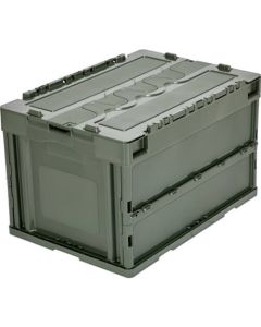 กล่องพลาสติกพับได้ มีฝา 50L Olive Drab