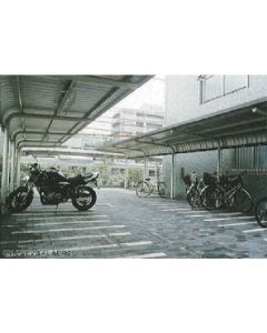 ที่เก็บจักรยาน โถงจักรยาน ต่อหลังคาอลูมิเนียม หน้าบาน 2850