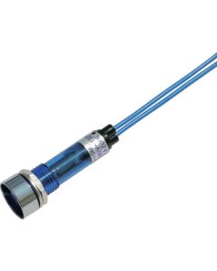 ไฟแสดงสถานะ LED DA-10ML-1 (การเชื่อมต่อ AC/DC 100V) Φ10 สีน้ำเงิน