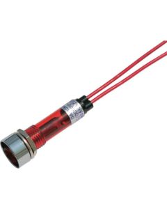 ไฟแสดงสถานะ LED DA-10ML-1 (การเชื่อมต่อ AC/DC 100V) Φ10 สีแดง