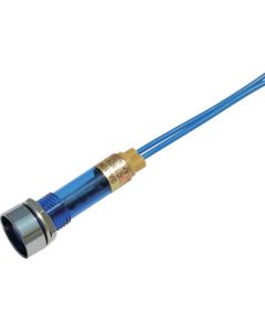 ไฟแสดงสถานะ LED DA-10ML-1 (การเชื่อมต่อ AC/DC 200V) Φ10 สีน้ำเงิน