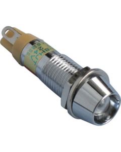 ไฟแสดงสถานะ LED กรอบโลหะ DO-8HJT DC24V สีส้ม φ8