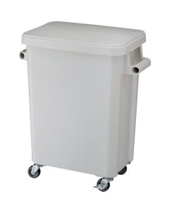 ถังน้ำมีล้อสำหรับห้องครัวพร้อมปลั๊กเดรน 45L สีเทา