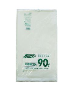 Econoplus ชนิดบาง โปร่งแสง 90L 20 ชิ้น