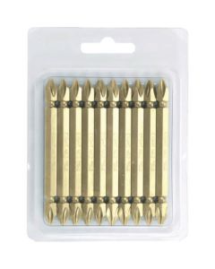 Plus Screw Driver Bit Double-head Shank 6.35mm Groove 9mm 10pcs.Set 1ชุด