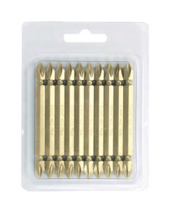 Plus Screw Driver Bit Double-head Shank 6.35mm Groove 9mm 10pcs.Set 1ชุด
