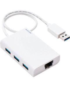 อะแดปเตอร์ USB 3.0 กิกะบิต LAN พร้อมฮับ USB Type-A สีขาว