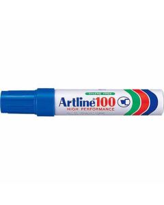 ปากกาเคมี Artline 100 (7.5 - 12.0mm) หัวตัด Blue