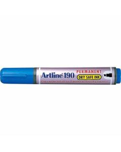 ปากกาเคมี Artline 190 (2.0 - 5.0mm) หัวตัด Blue