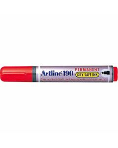 ปากกาเคมี Artline 190 (2.0 - 5.0mm) หัวตัด Red