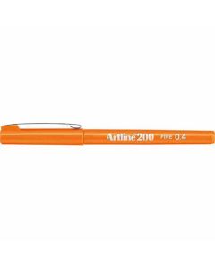 ปากกาหัวสักหลาด Artline 200N (0.4mm) Orange (Glossy Black Body)