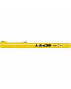 ปากกาหัวสักหลาด Artline 200N (0.4mm) Yellow (Glossy Black Body)