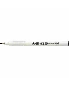 ปากกาหัวไฟเบอร์ Artline 210N (0.6mm) Black