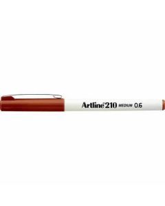 ปากกาหัวไฟเบอร์ Artline 210N (0.6mm) Brown