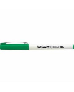 ปากกาหัวไฟเบอร์ Artline 210N (0.6mm) Green