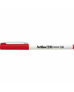 ปากกาหัวไฟเบอร์ Artline 210N (0.6mm) Red