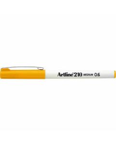 ปากกาหัวไฟเบอร์ Artline 210N (0.6mm) Yellow