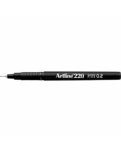 ปากกาหัวไฟเบอร์ Artline 220N (0.2mm) Black