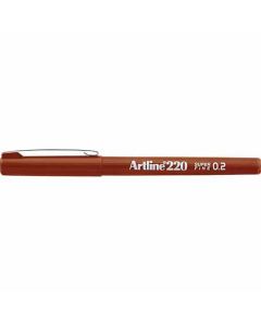 ปากกาหัวไฟเบอร์ Artline 220N (0.2mm) Brown