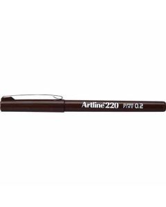 ปากกาหัวไฟเบอร์ Artline 220N (0.2mm) Dark Brown