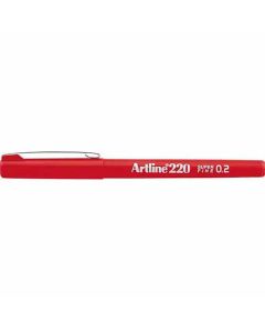 ปากกาหัวไฟเบอร์ Artline 220N (0.2mm) Red