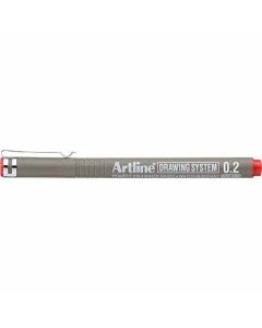ปากกาเขียนแบบ DRAWING SYSTEM 0.2mm Red