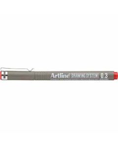 ปากกาเขียนแบบ DRAWING SYSTEM 0.3mm Red